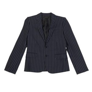 CELINE Paris Striped Wool Blend Short Blazer Women's Euro Size 34 Navy White NWT